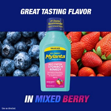 Mylanta Heartburn and Gas Relief, Liquid Antacid, Berry Flavor
