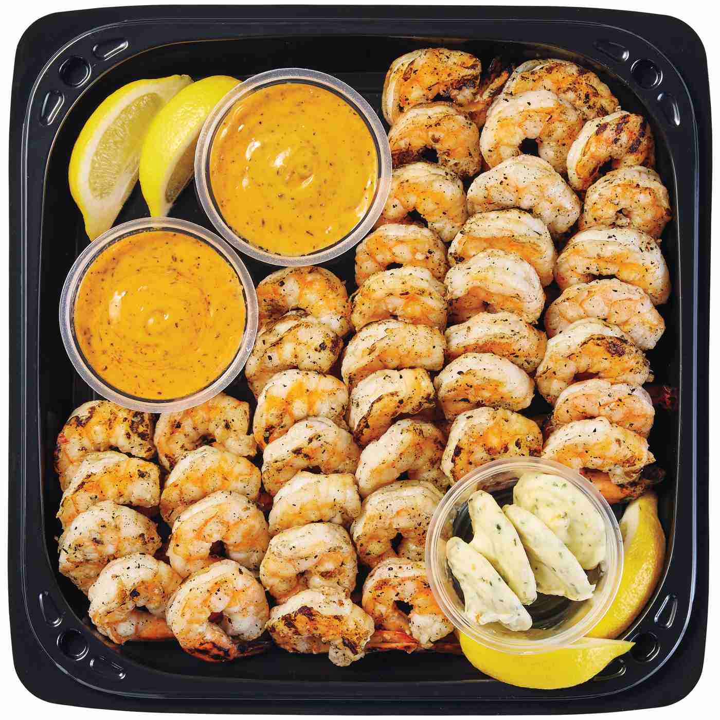 H-E-B Fish Market Grilled Shrimp Party Tray - Blackened Sauce; image 1 of 2