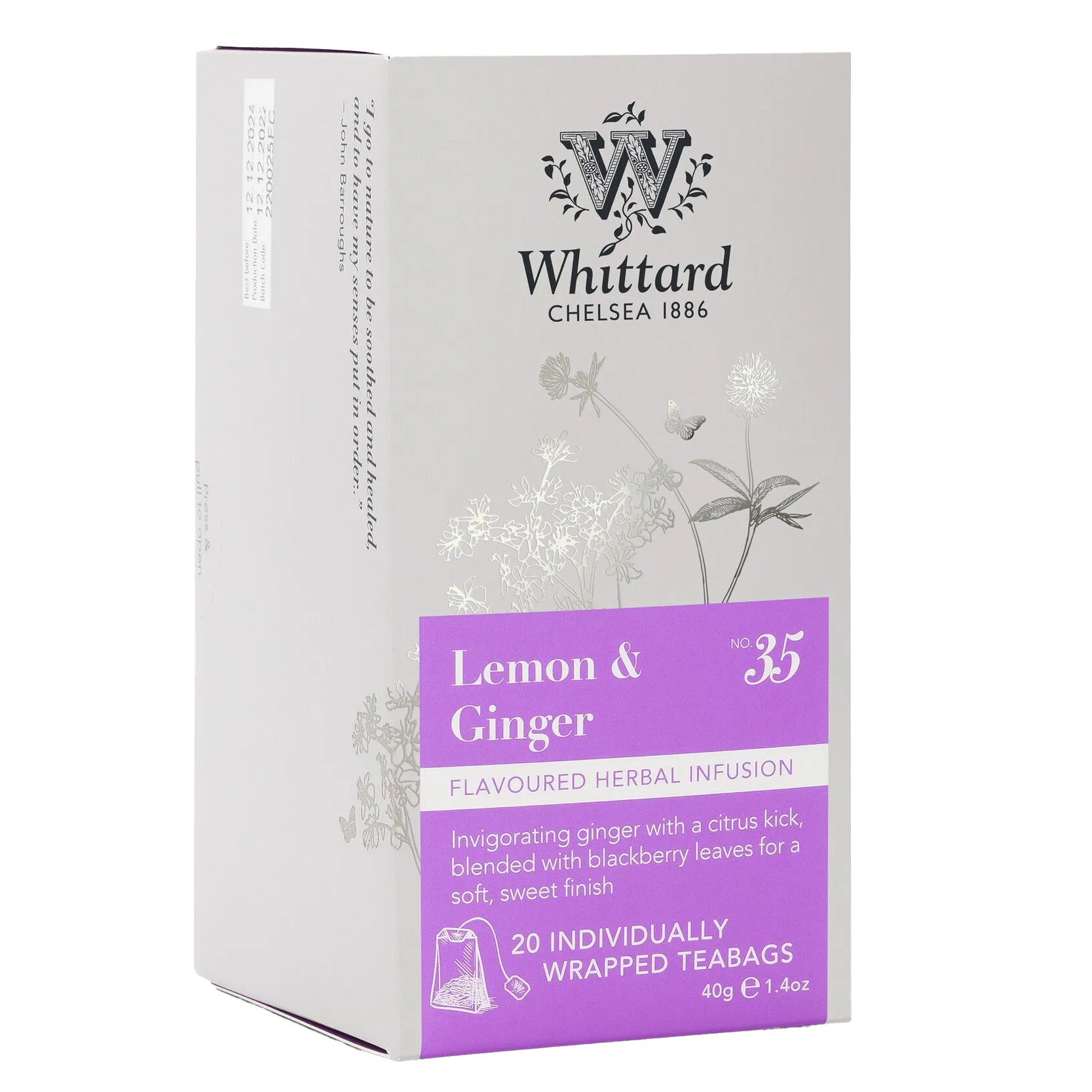 Whittard Classic Lemon & Ginger Tea, 20 ct | Central Market