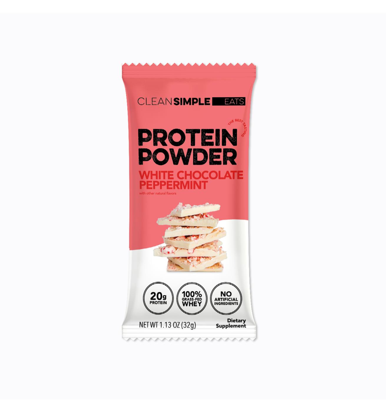 Clean Simple Eats 20g Protein Powder Packet - White Chocolate Peppermint; image 1 of 2