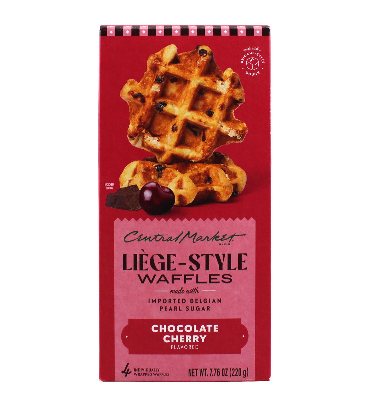 Central Market Frozen Liège Style Waffles - Chocolate Cherry; image 1 of 6