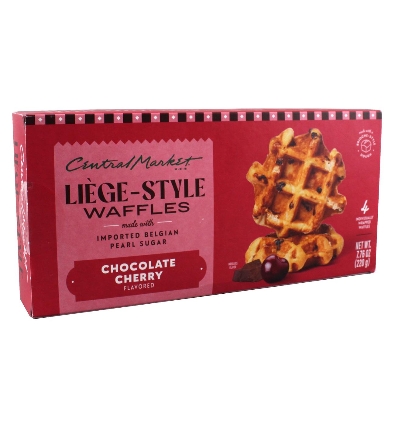 Central Market Frozen Liège Style Waffles - Chocolate Cherry; image 2 of 6