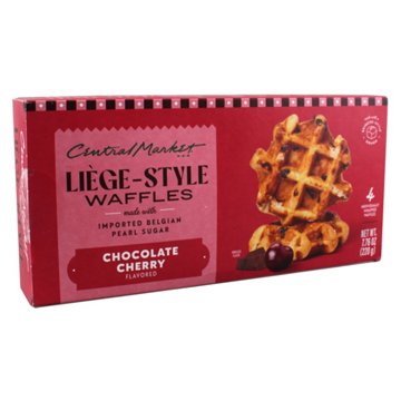 Central Market Frozen Liège Style Waffles - Chocolate Cherry