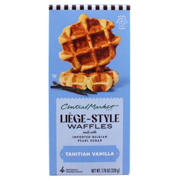 Central Market Frozen Liège Style Waffles - Tahitian Vanilla, 4 ct