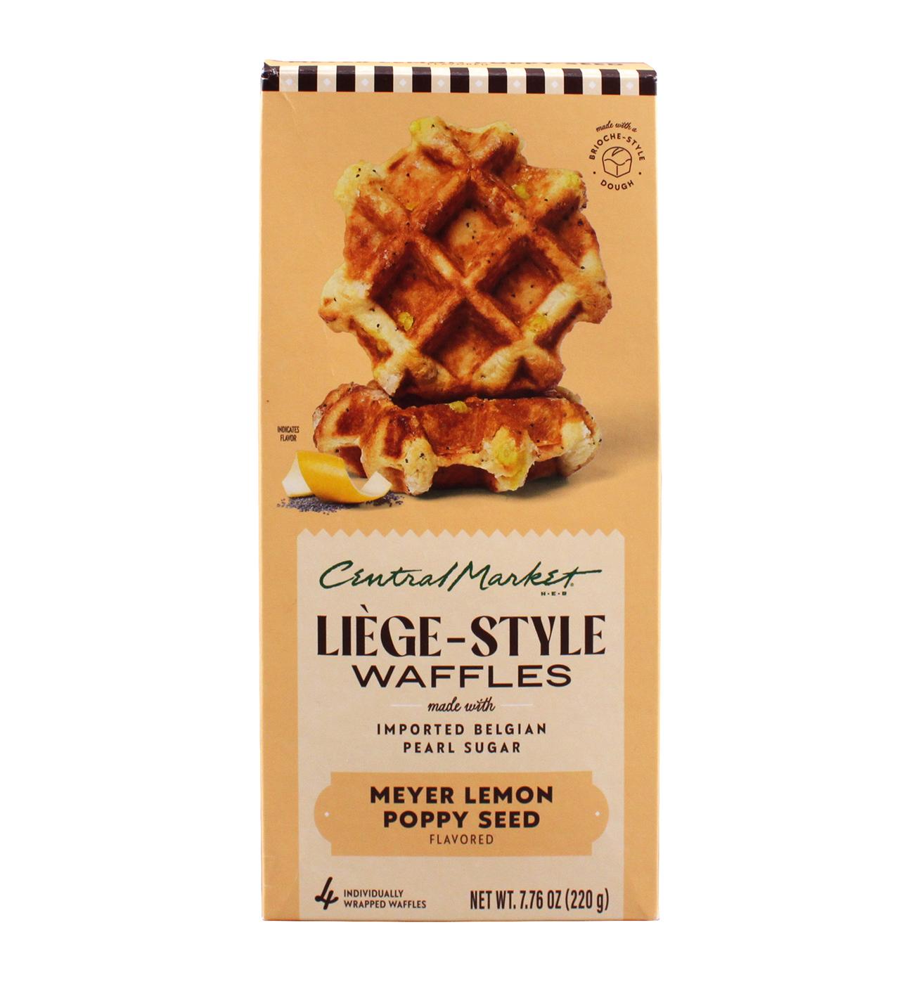 Central Market Frozen Liège Style Waffles - Meyer Lemon Poppy Seed; image 1 of 6