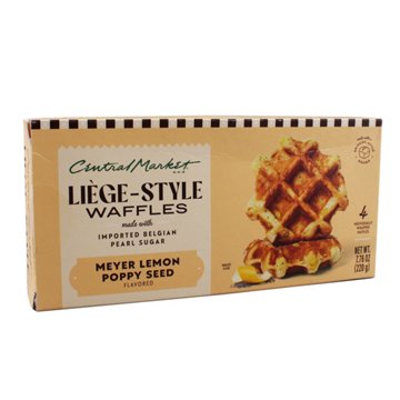 Central Market Frozen Liège Style Waffles - Meyer Lemon Poppy Seed