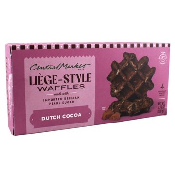 Central Market Frozen Liège Style Waffles - Dutch Cocoa