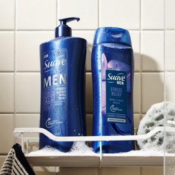 Suave Men's 2-in-1 Stress Relief Body & Face Wash - Lavendar & Cedarwood