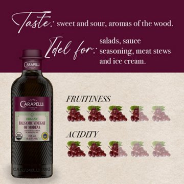 Carapelli Organic Balsamic Vinegar of Modena, 8.45 oz