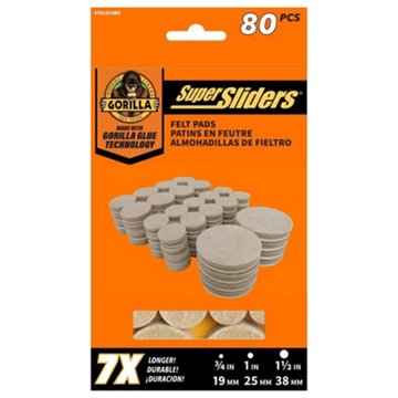 Gorilla SuperSliders Felt Pads, 80 pc