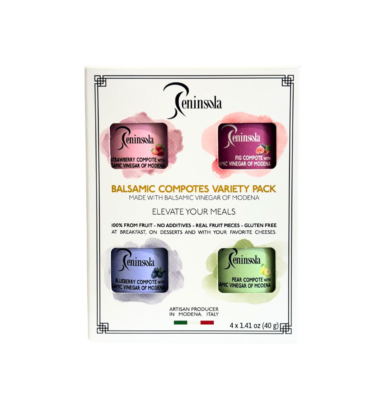 Peninsola Balsamic Compotes Variety Pack - Strawberry, Pear, Fig & Blueberry; image 1 of 6