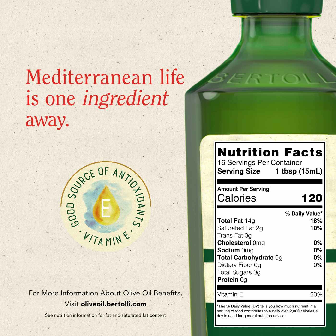 Bertolli Rich-Tasting Cold Pressed Extra Virgin Olive Oil; image 4 of 9