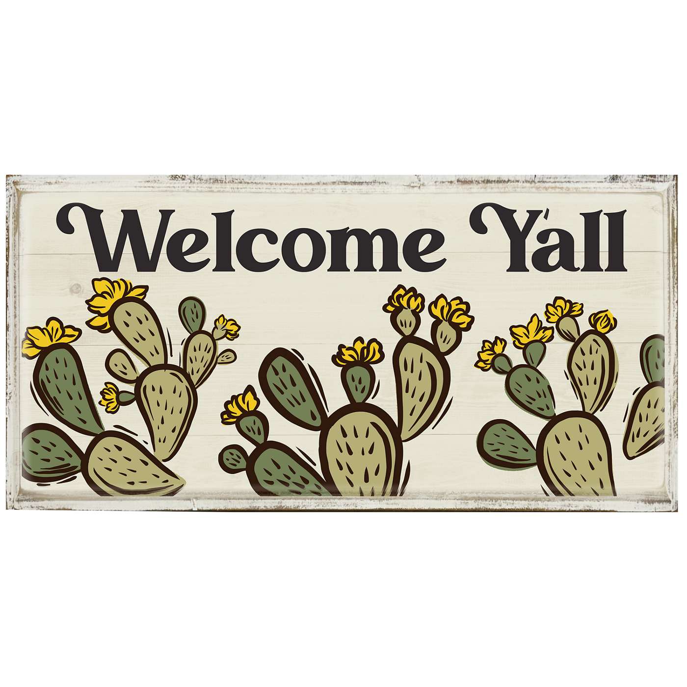 Texas Proud Welcome Y'all Cactus Wooden Wall Sign - Shop Seasonal decor ...