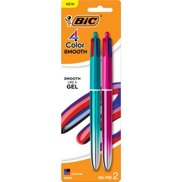 BIC 4 Color Smooth Medium Ball Pens - Assorted Ink
