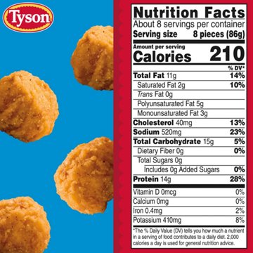 Tyson Frozen Popcorn Chicken, 25 oz