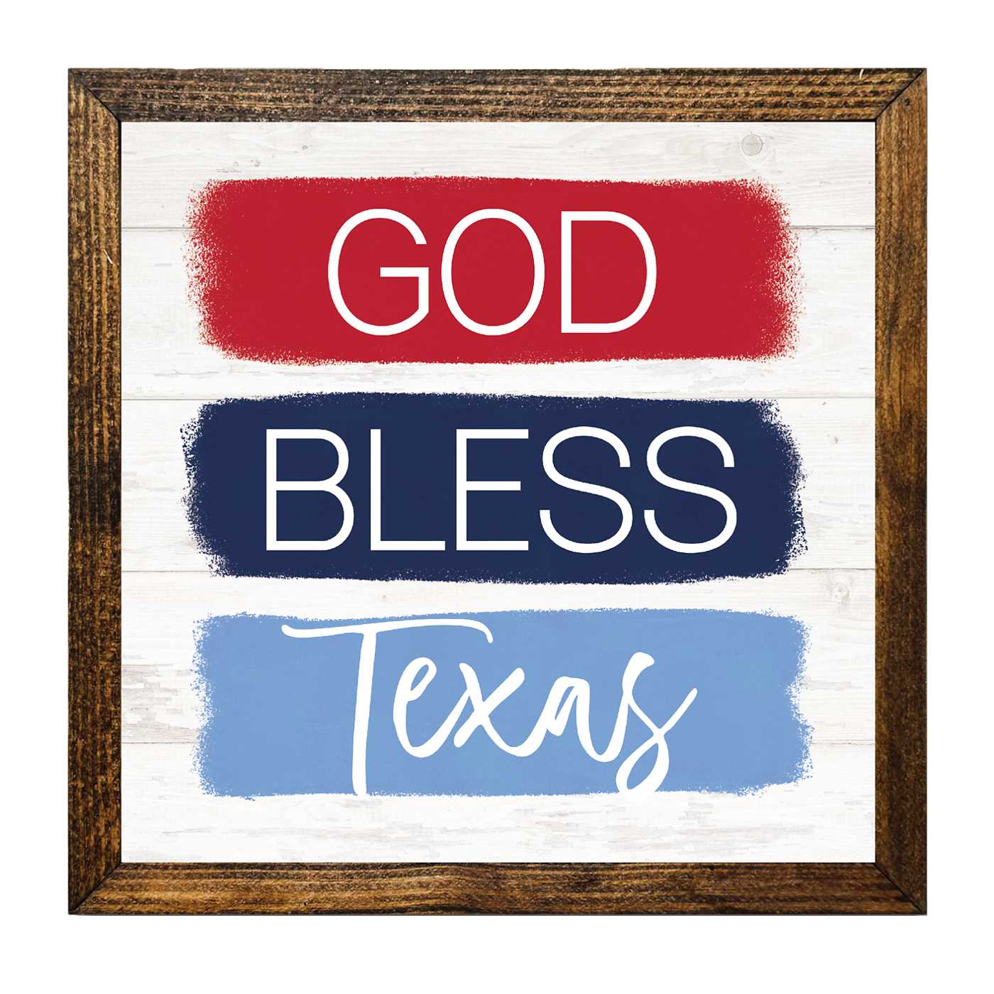 Texas Proud God Bless Texas Timberland Frame Wall Sign; image 1 of 2