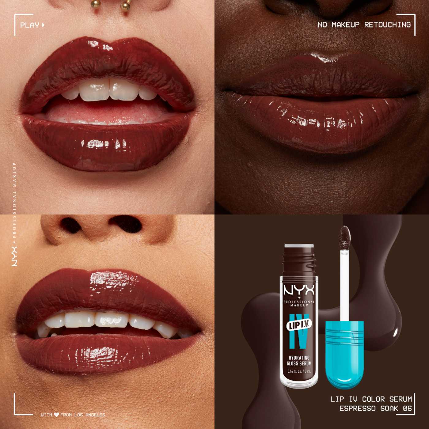 NYX Lip I.V. Hydrating Gloss Stain - Espresso Soak; image 5 of 5