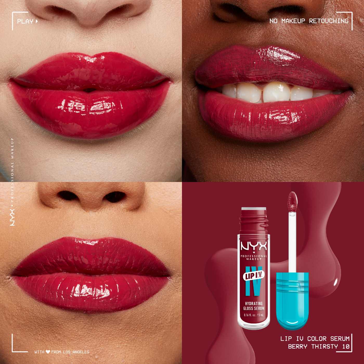 NYX Lip I.V. Hydrating Gloss Stain - Berry Thirsty; image 5 of 5