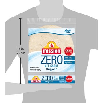 Mission Zero Net Carbs Original Flour Tortillas, Soft Taco Size, 8 ct