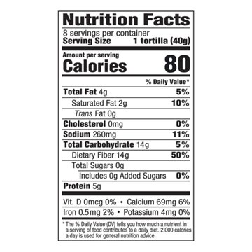 Mission Zero Net Carbs Original Flour Tortillas, Soft Taco Size, 8 ct