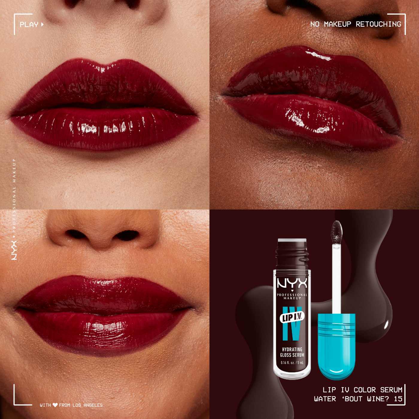 NYX Lip I.V. Hydrating Gloss Stain - Water Bout Wine; image 2 of 5