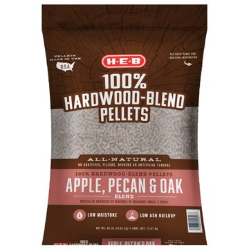 H-E-B 100% Hardwood-Blend Pellets - Apple Pecan & Oak, 30 lb