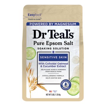 Dr Teal's Pure Epsom Salt Magnesium Soaking Solution - Sensitive Skin, 3 lb