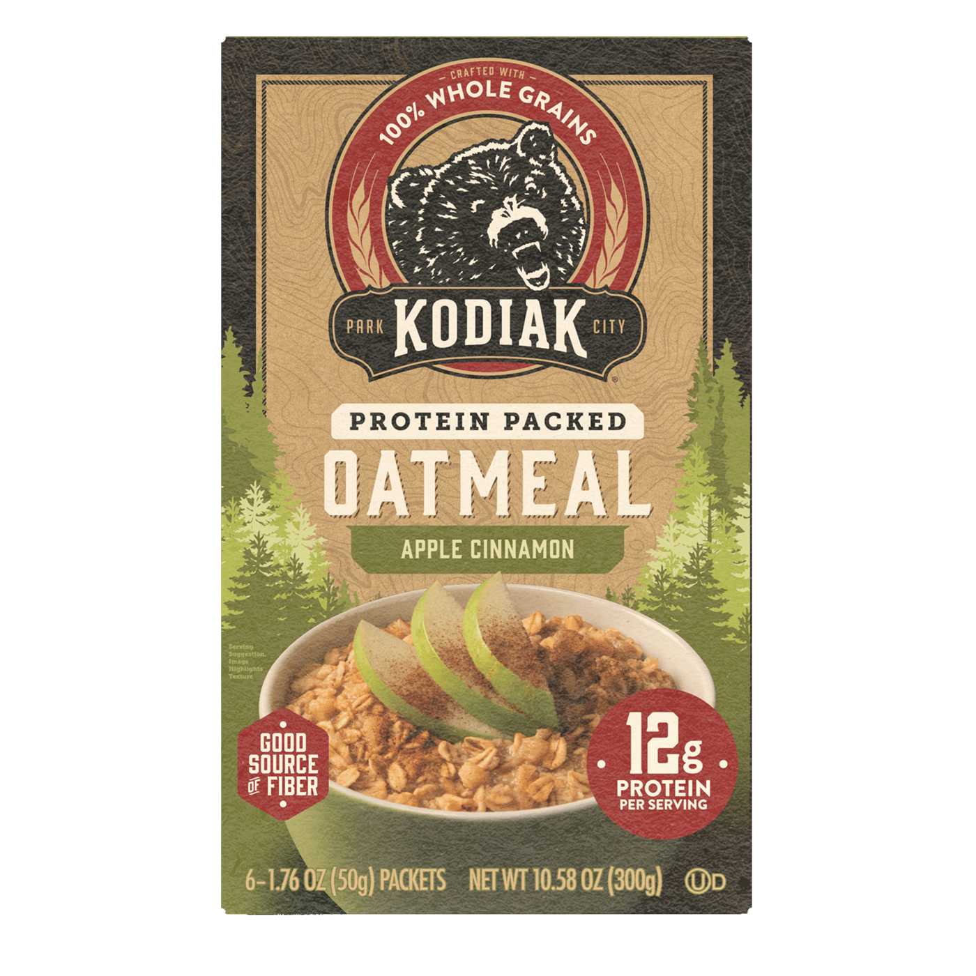 Kodiak 12g Protein Packed Oatmeal Packets - Apple Cinnamon; image 1 of 4
