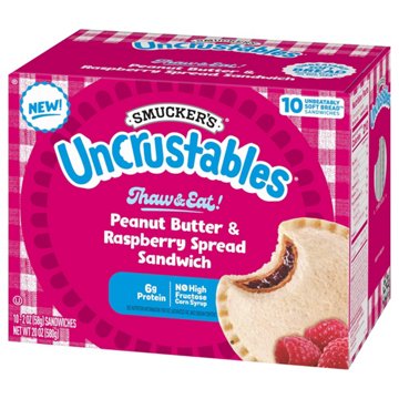 Smucker's Uncrustables Frozen Sandwiches - Peanut Butter & Raspberry, 10 ct