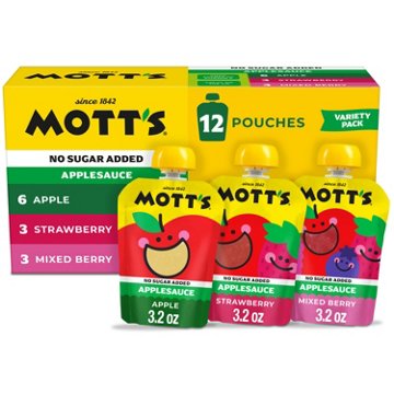 Mott's No Sugar Added Applesauce Variety Pack 12 pk Pouches