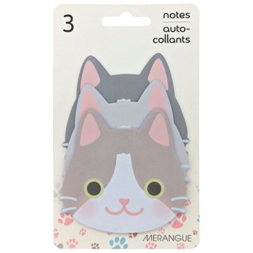 Merangue Cat Shaped Sticky Notes