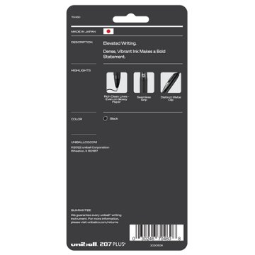 uniball 207 Plus+ 0.7mm Retractable Gel Pens - Black Ink, 4 pk