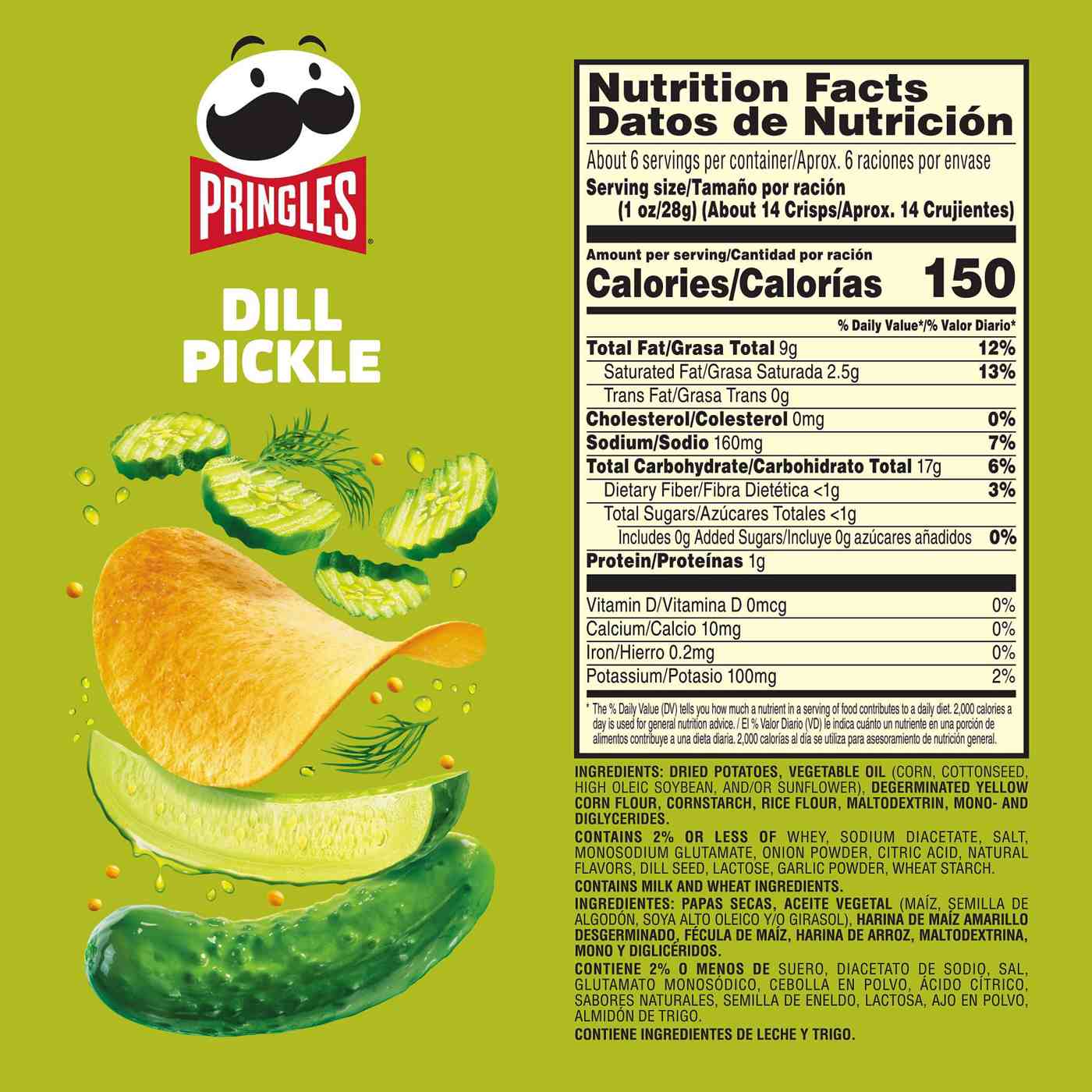 Pringles Dill Pickle Potato Crisps Chips; image 4 of 6