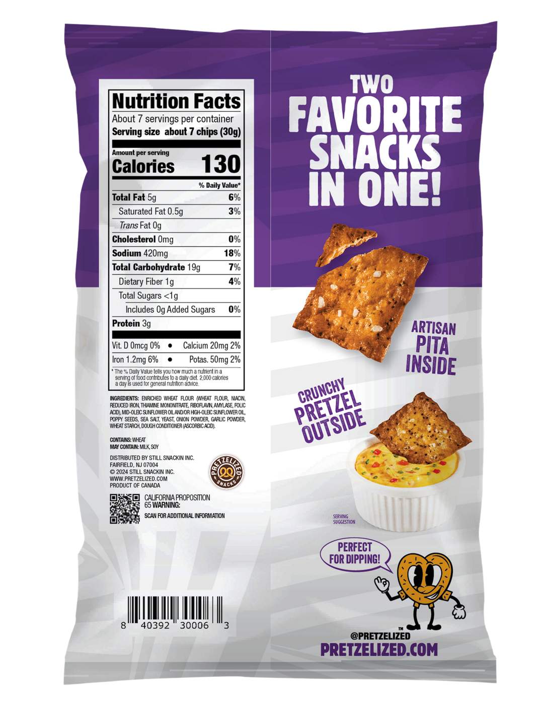 Pretzelized Snacks Pretzel Pita Chips - Everything; image 2 of 2