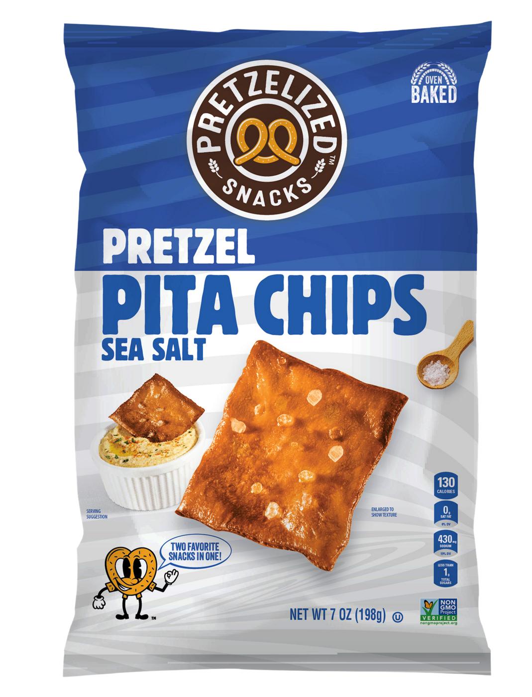 Pretzelized Snacks Pretzel Pita Chips - Sea Salt; image 1 of 2