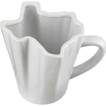 our goods Texas Shaped White Stoneware Mug, 17 oz