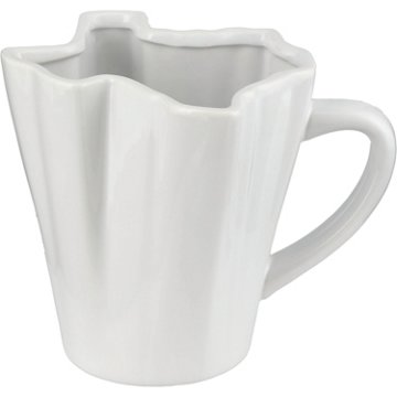 our goods Texas Shaped White Stoneware Mug, 17 oz