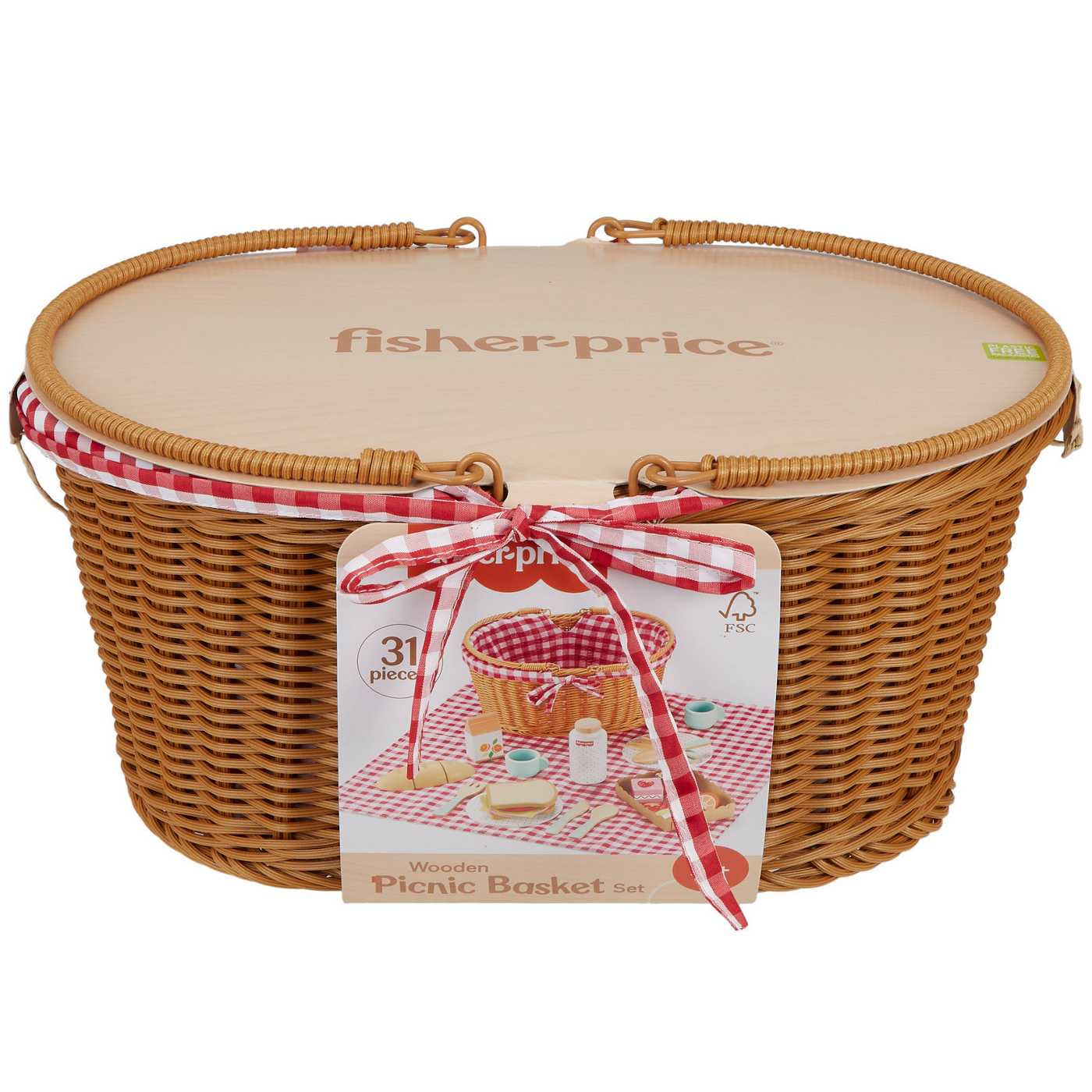 Fisher-Price Wooden Picnic Basket Set; image 1 of 2