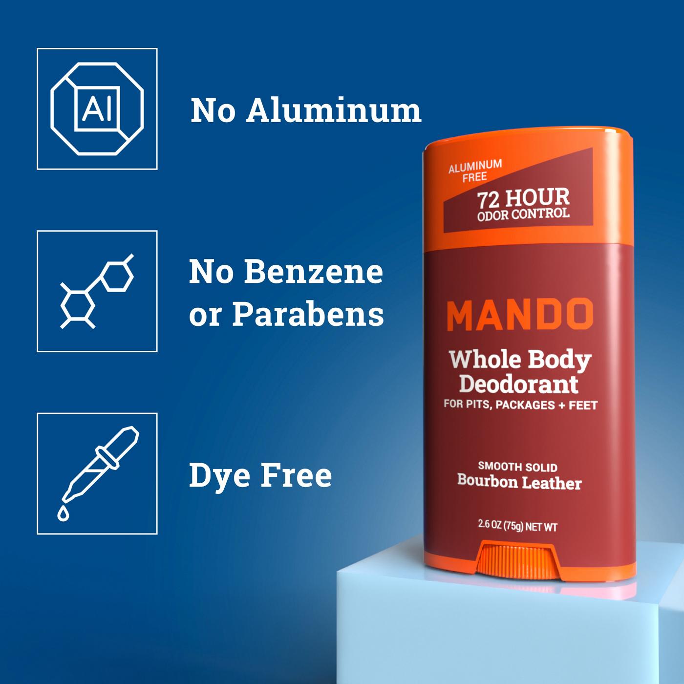 Mando Whole Body Deodorant - Men's Aluminum-Free Smooth Solid Stick Deodorant - Bourbon Leather; image 8 of 9