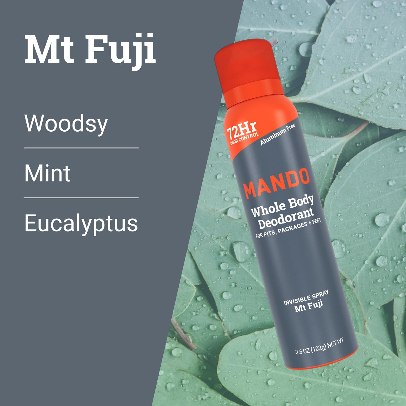 Mando Whole Body Men's Deodorant - Invisible Spray Deodorant - Aluminum Free - Mt Fuji; image 5 of 10