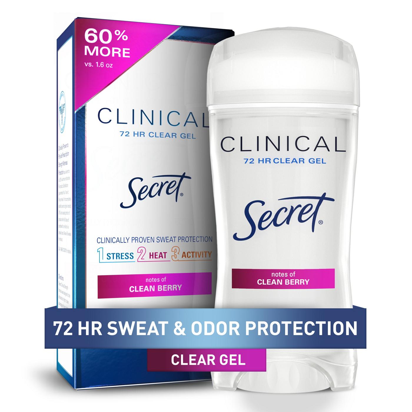Secret Clinical Clear Gel Antiperspirant & Deodorant  - Clean Berry; image 1 of 10