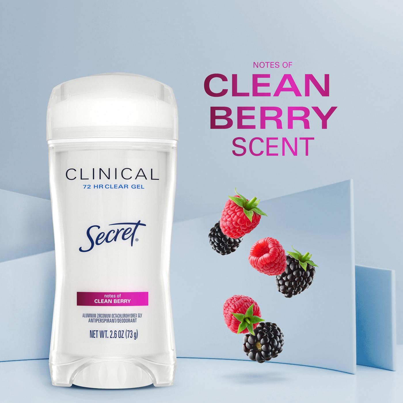 Secret Clinical Clear Gel Antiperspirant & Deodorant  - Clean Berry; image 9 of 10