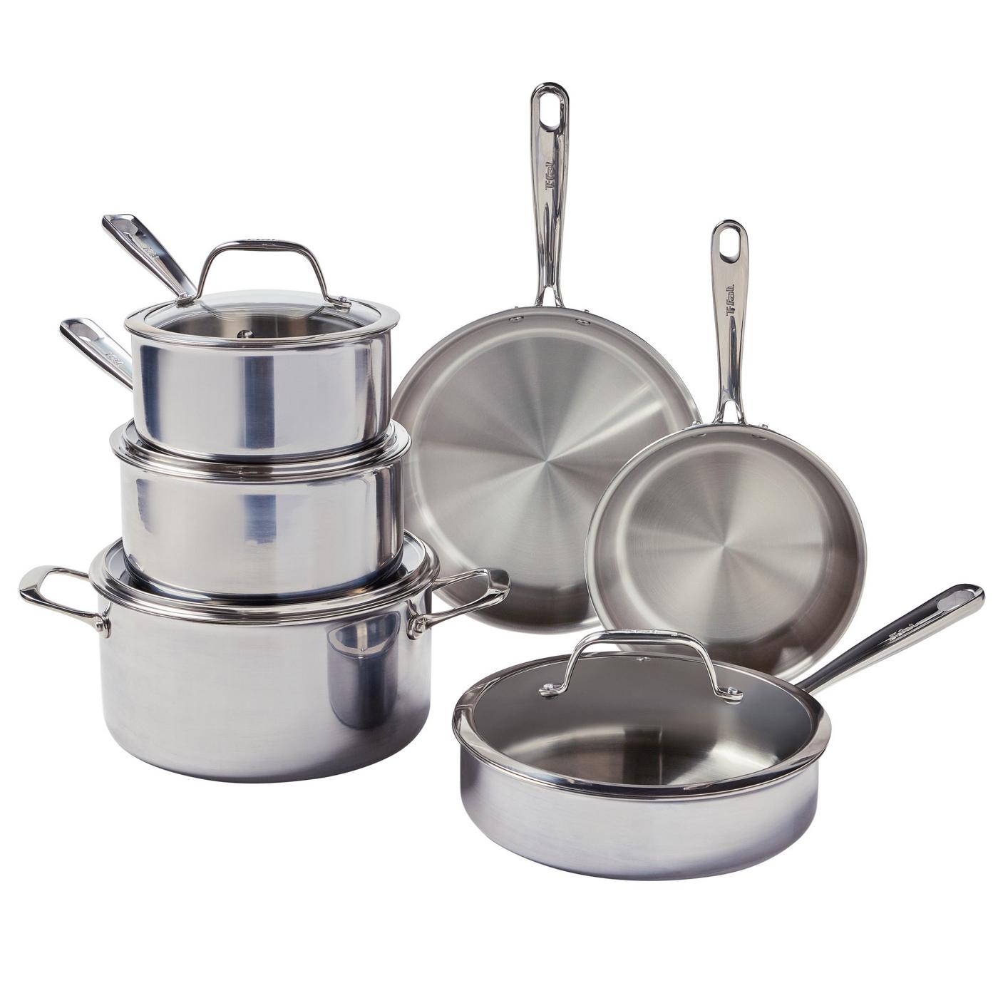 T-fal Tri-Ply Stainless Steel Cookware Set; image 1 of 8