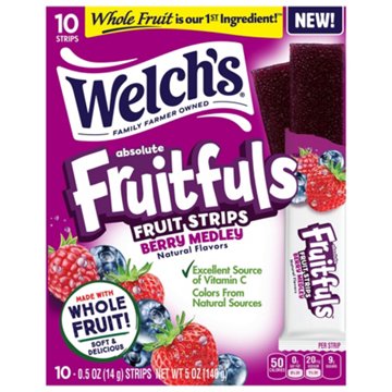 Welch's Fruitfuls Fruit Strips - Berry Medley, 10 ct