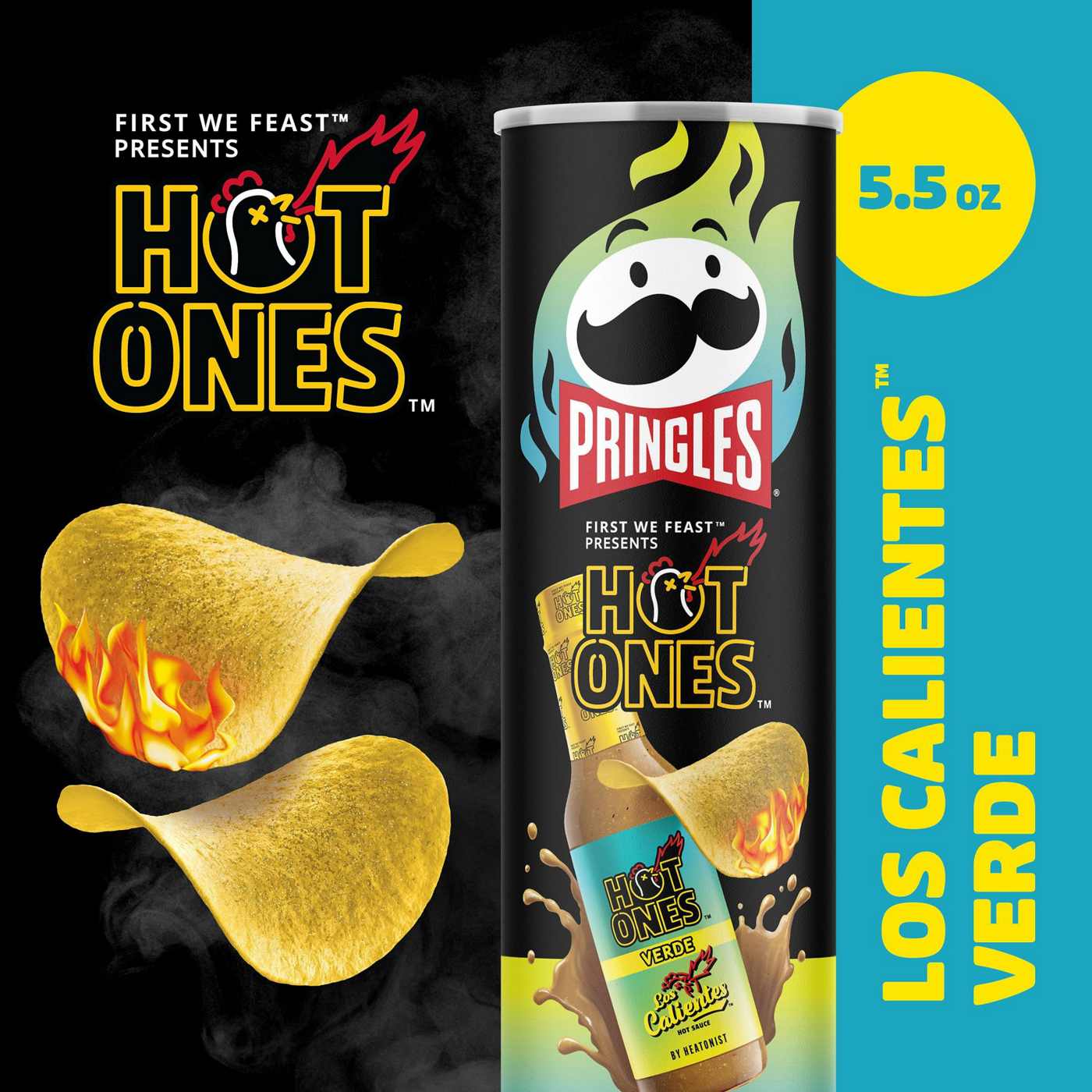 Pringles Los Calientes Verde Potato Crisps Chips; image 3 of 6