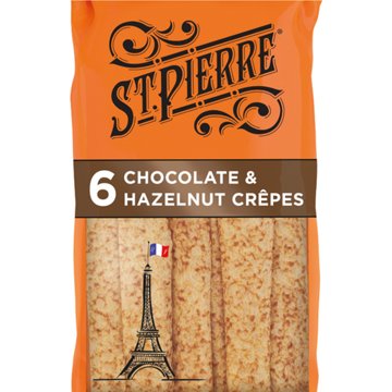 St Pierre Chocolate & Hazelnut Rolled Crepes, 6 ct