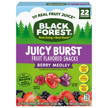 Black Forest Juicy Burst Fruit Snack - Berry Medley, 22 ct