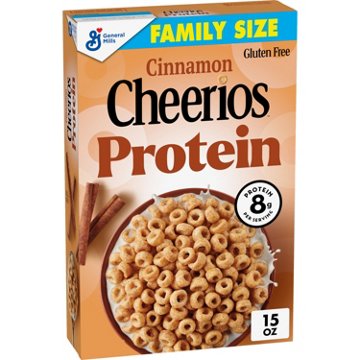 General Mills Cinnamon Protein Cheerios Cereal - Family Size