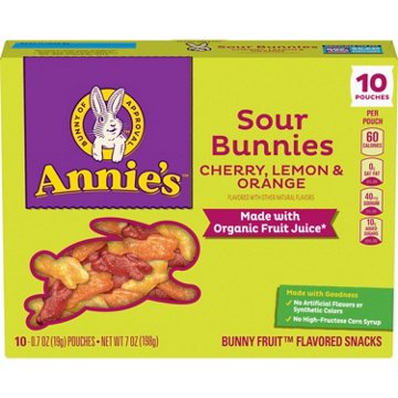 Annie's Sour Bunnies Fruit Snacks, 10 ct