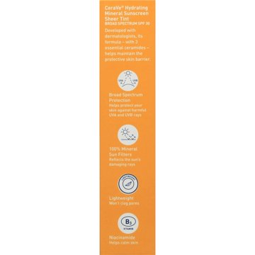 CeraVe Hydrating Mineral Sunscreen Deep Sheer Tint Broad Spectrum - SPF 30